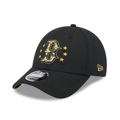 This is a Boston Red Sox MLB Armed Forces Day 2024 Black 9FORTY Stretch Snap Cap 4