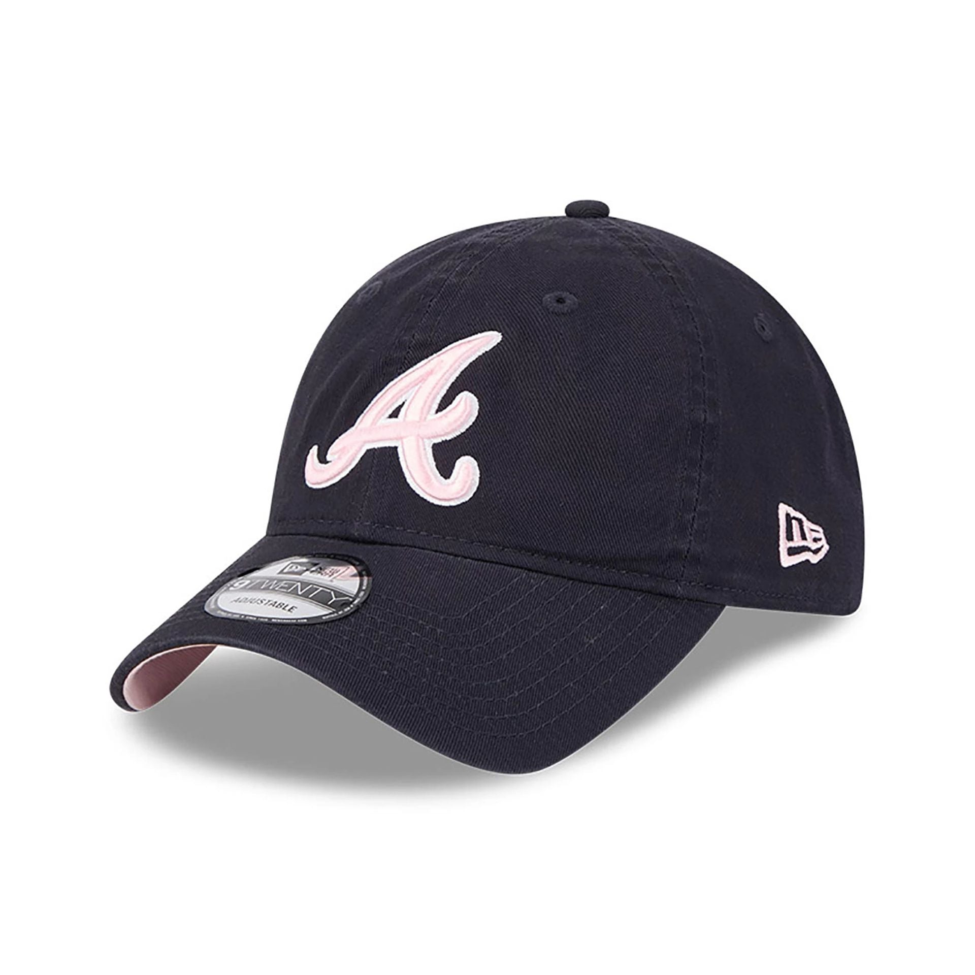 This is a Atlanta Braves MLB Mother's Day 2024 Navy 9TWENTY Adjustable Cap 1