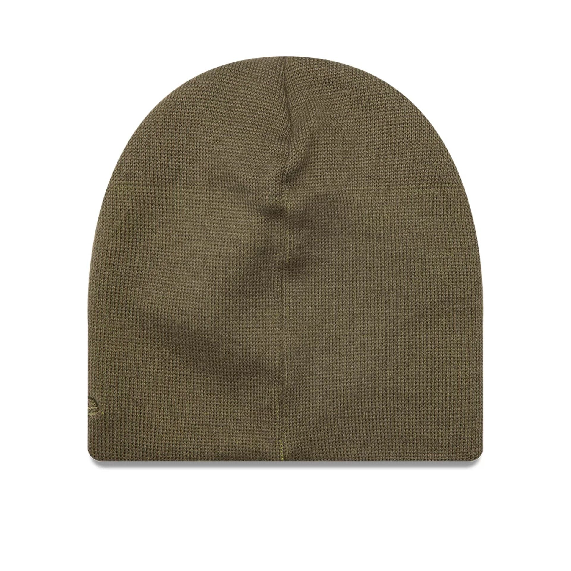 This is a New Era Flag Light Brown Skull Knit Beanie Hat 2