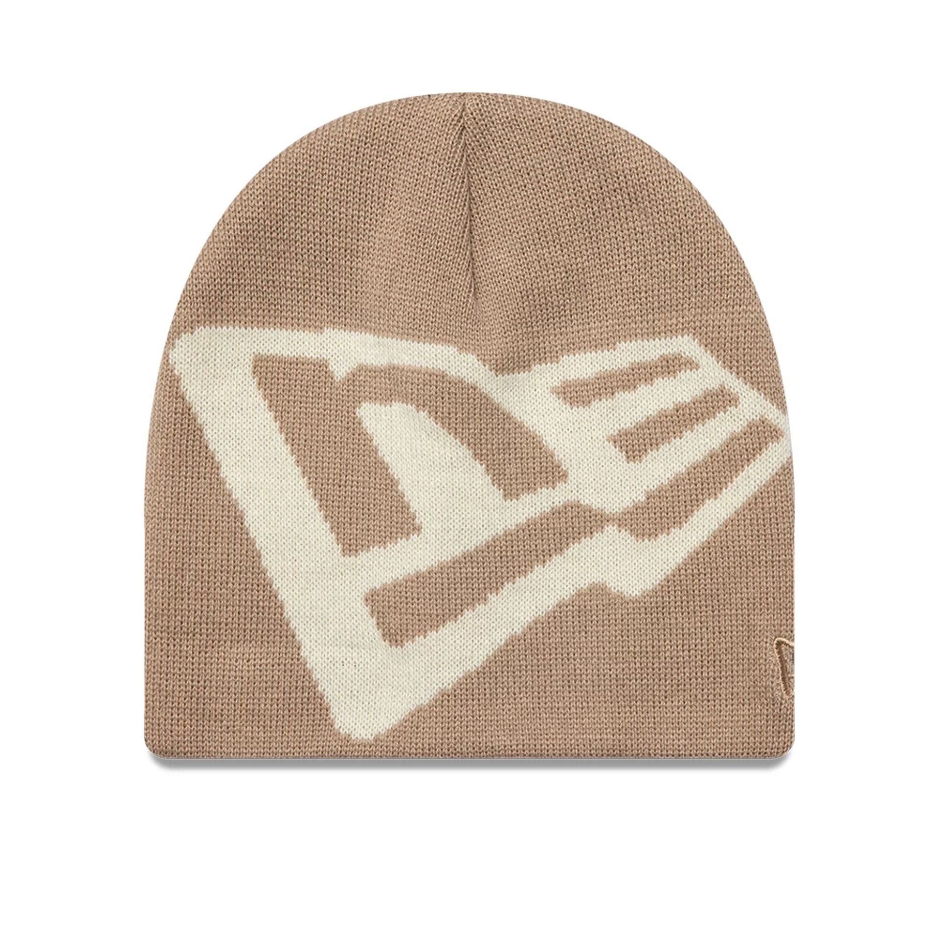 This is a New Era Flag Khaki Skull Knit Beanie Hat 1