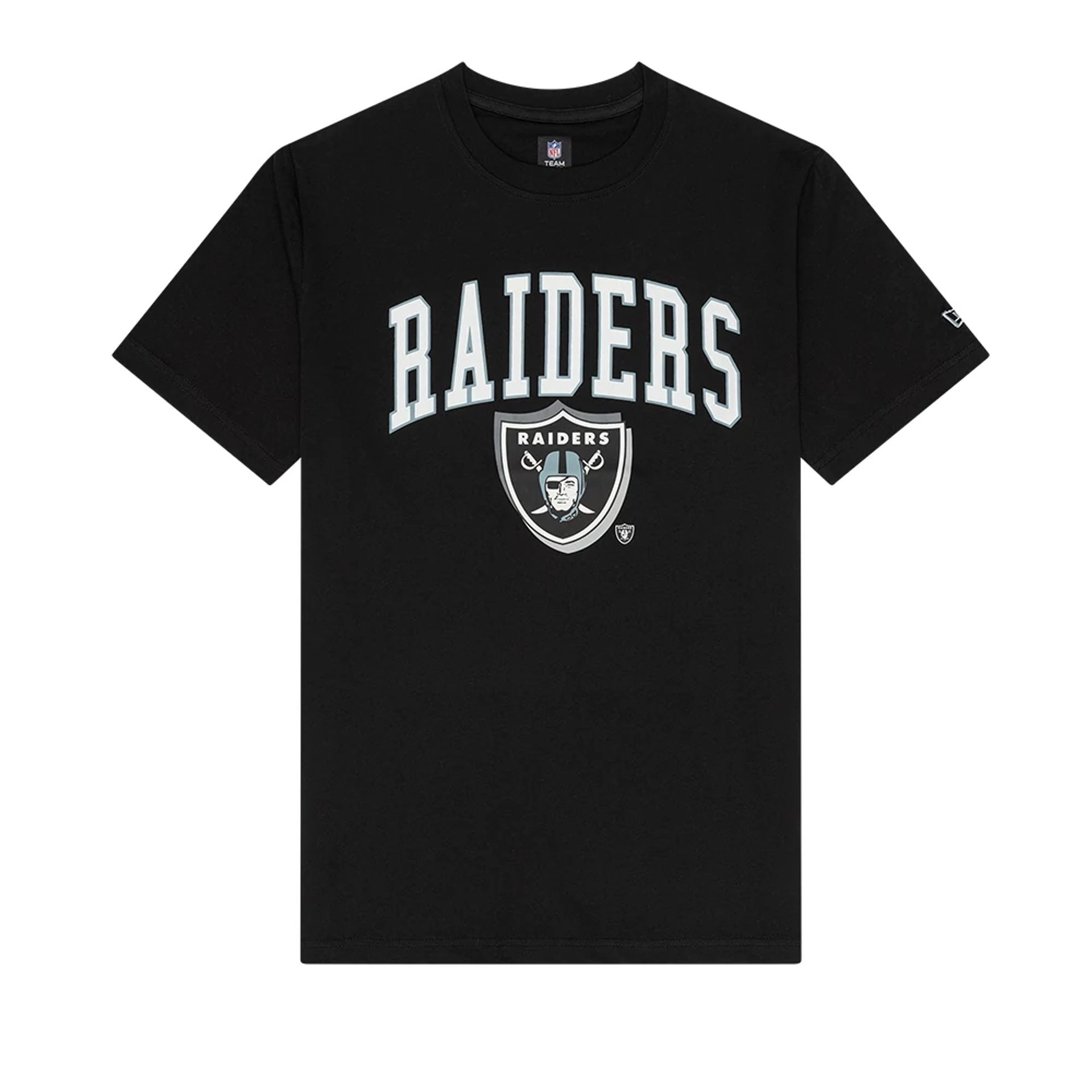 The Male model is wearing Las Vegas Raiders NFL Draft 2024 Black T-Shirt 1