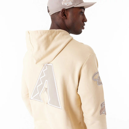 The Male model is wearing Arizona Diamondbacks MLB World Series Light Beige Oversized Pullover Hoodie 4