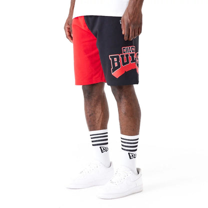 The Male model is wearing Chicago Bulls NBA Graphic Red Shorts 2