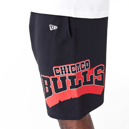 The Male model is wearing Chicago Bulls NBA Graphic Red Shorts 3