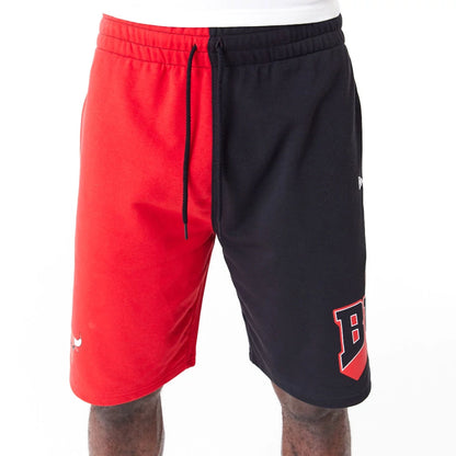 The Male model is wearing Chicago Bulls NBA Graphic Red Shorts 5