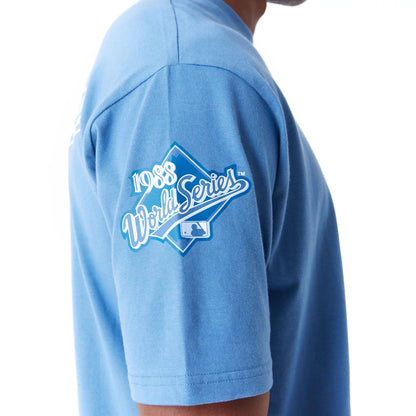 The Male model is wearing LA Dodgers World Series Blue Oversized T-Shirt 5