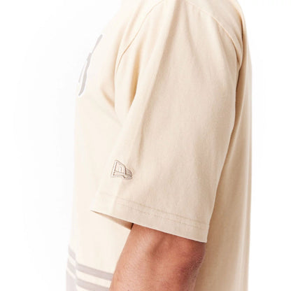 The Male model is wearing Arizona Diamondbacks World Series Light Beige Oversized T-Shirt 5