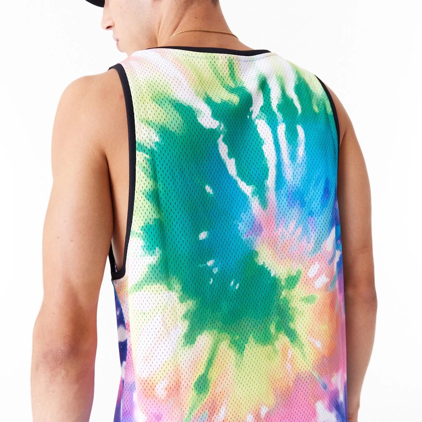 The Male model is wearing New Era Tie Dye Multi-Coloured Tank Top 7