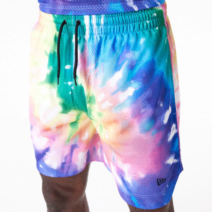 The Male model is wearing New Era Tie Dye Multi-Coloured Shorts 8