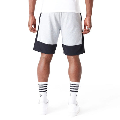 The Male model is wearing Brooklyn Nets NBA Colour Block Grey Shorts 8