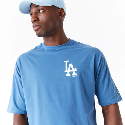 The Male model is wearing LA Dodgers MLB World Series Blue Oversized T-Shirt 5