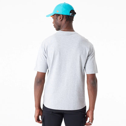 The Male model is wearing Miami Dolphins NFL Team Graphic Grey Oversized T-Shirt 4