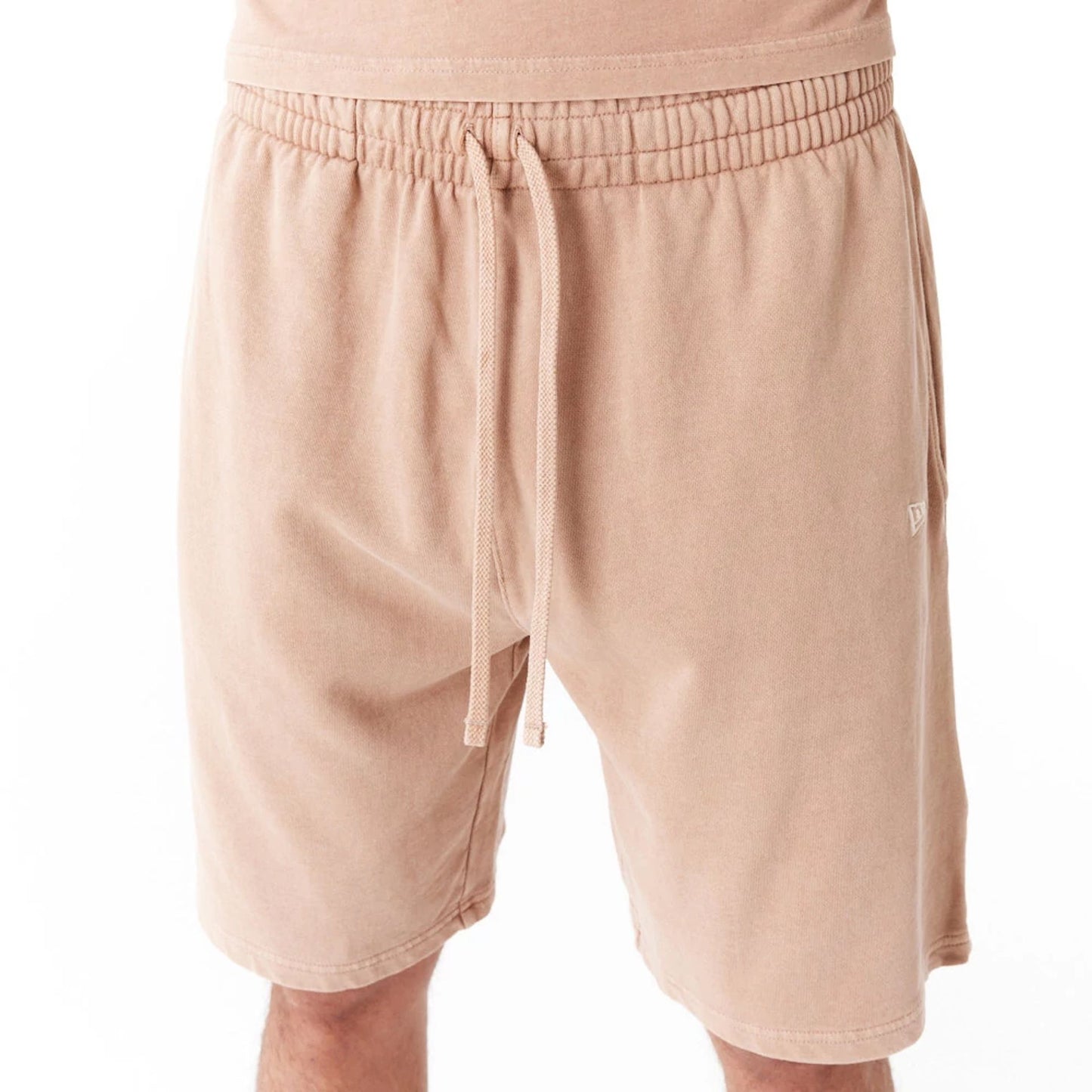 The Male model is wearing New Era Washed Orange Shorts 4