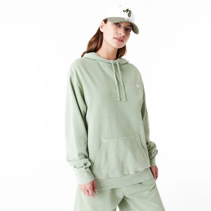 The Male model is wearing New Era Washed Green Oversized Pullover Hoodie 9