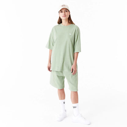 The Male model is wearing New Era Washed Green Oversized T-Shirt 11