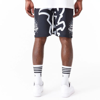 The Male model is wearing Chicago White Sox MLB Large Logo Black Shorts 9