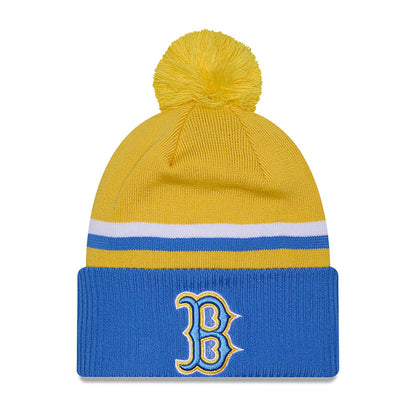 This is a Boston Red Sox City Connect Blue Bobble Knit Beanie Hat 1