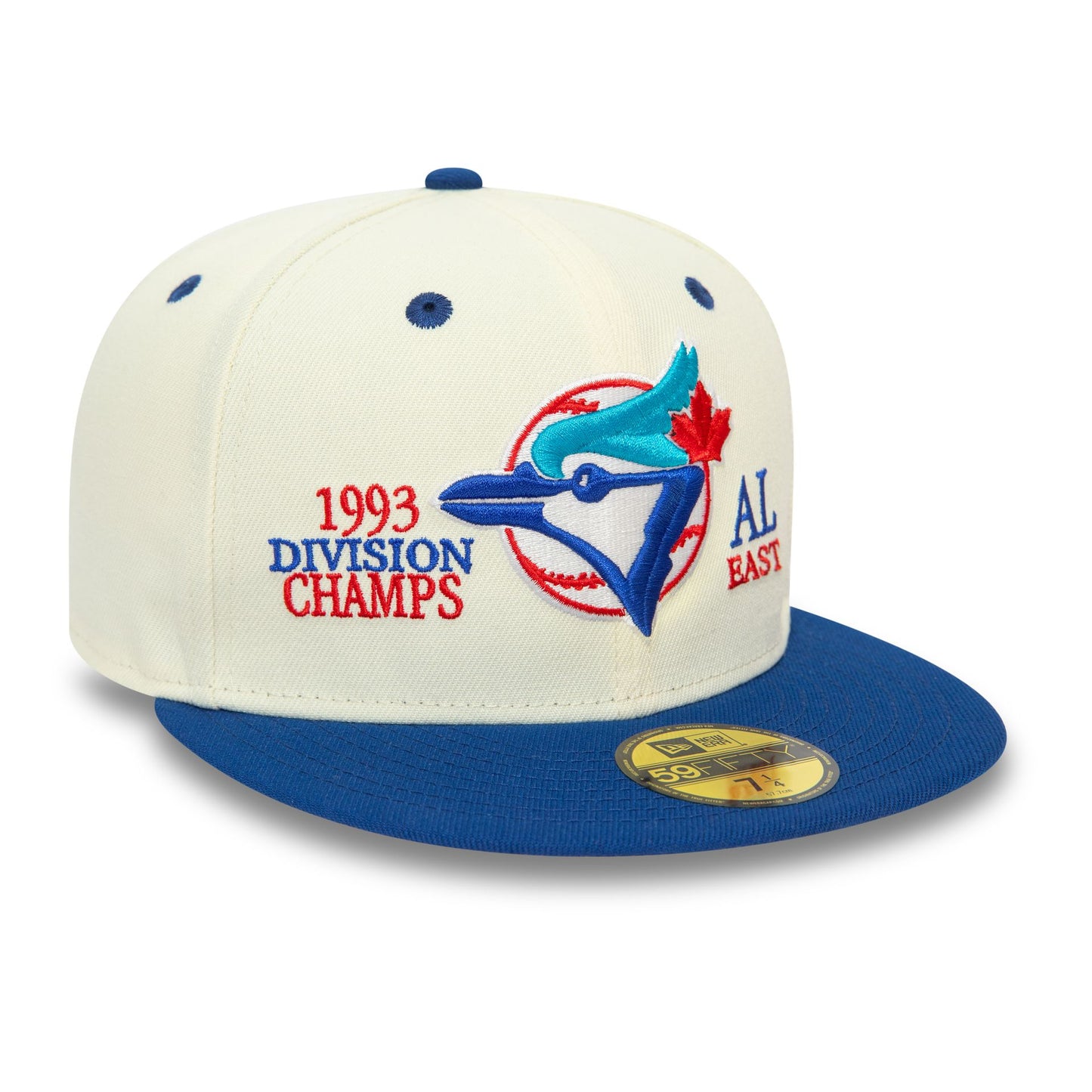 This is a Toronto Blue Jays MLB 93 Division Chrome White 59FIFTY Fitted Cap 1