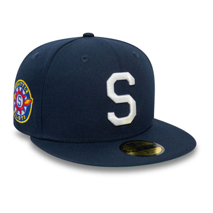 This is a Seattle Pilots MLB Cooperstown Alternative Navy 59FIFTY Fitted Cap 1