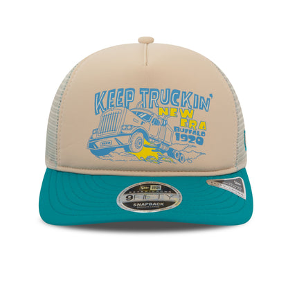 This is a New Era American Keep Truckin Turquoise 9FIFTY Retro Crown A-Frame Cap 2