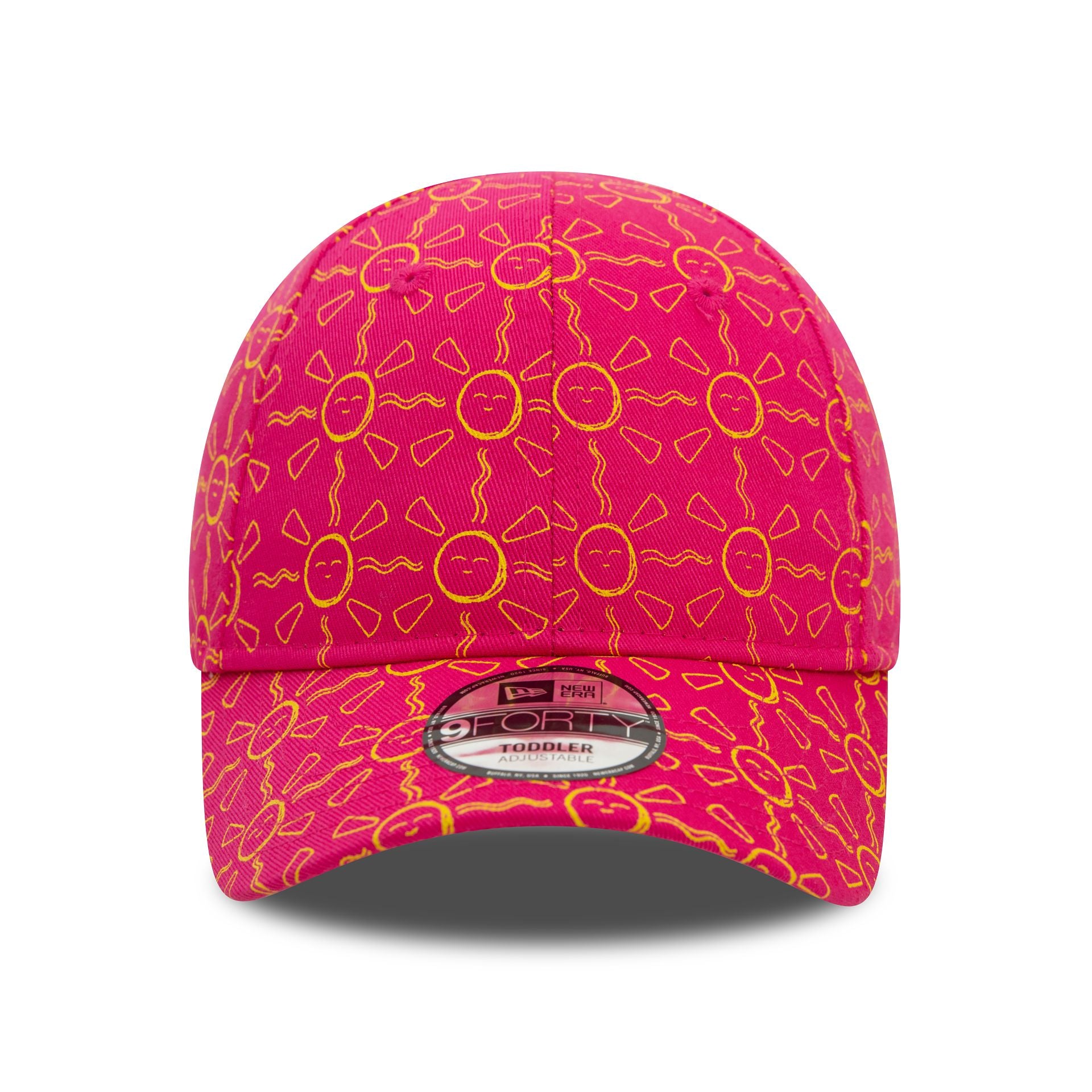 This is a New Era Toddler All Over Print Sun Pink 9FORTY Adjustable Cap 2