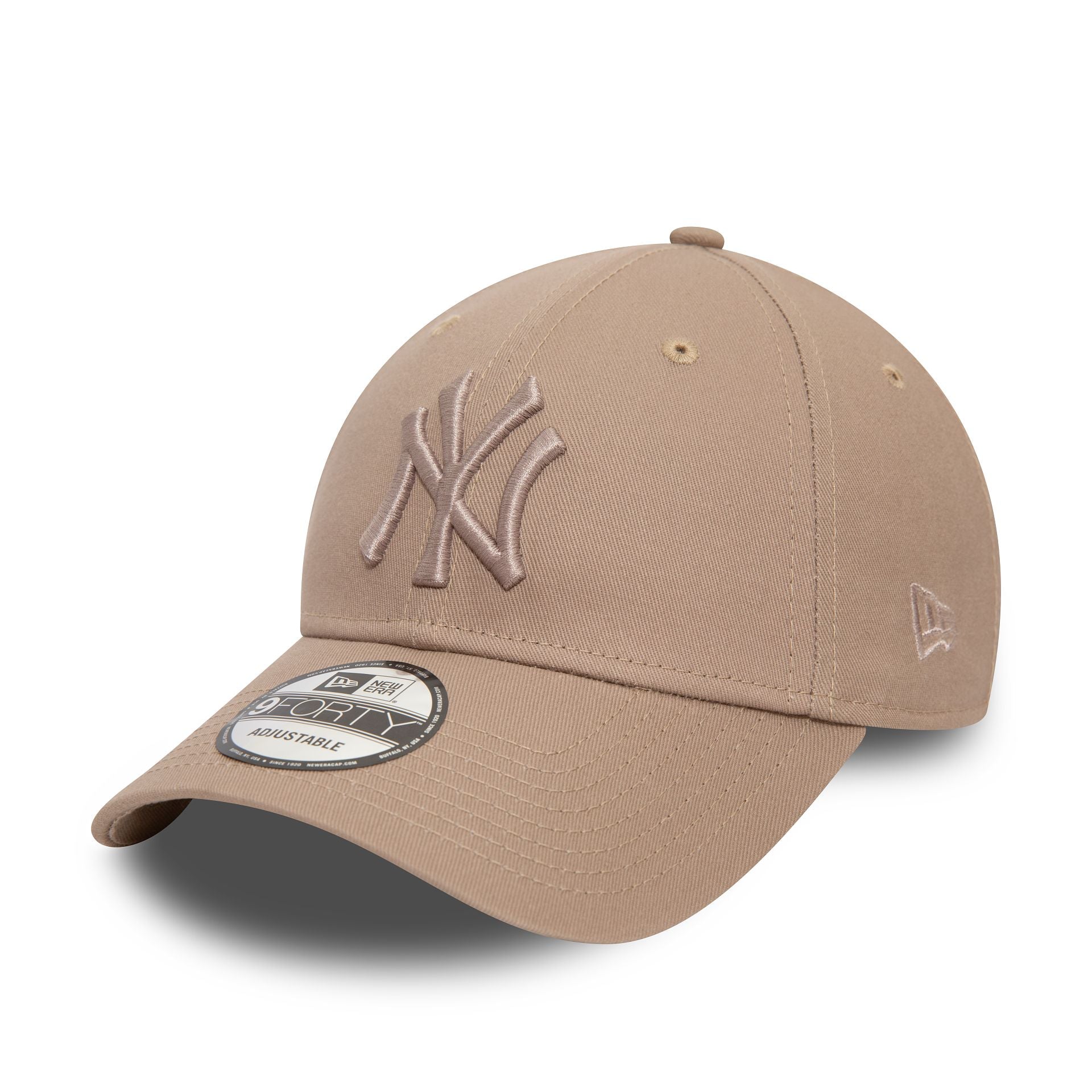 This is a New York Yankees League Essential Pastel Brown 9FORTY Adjustable Cap 1