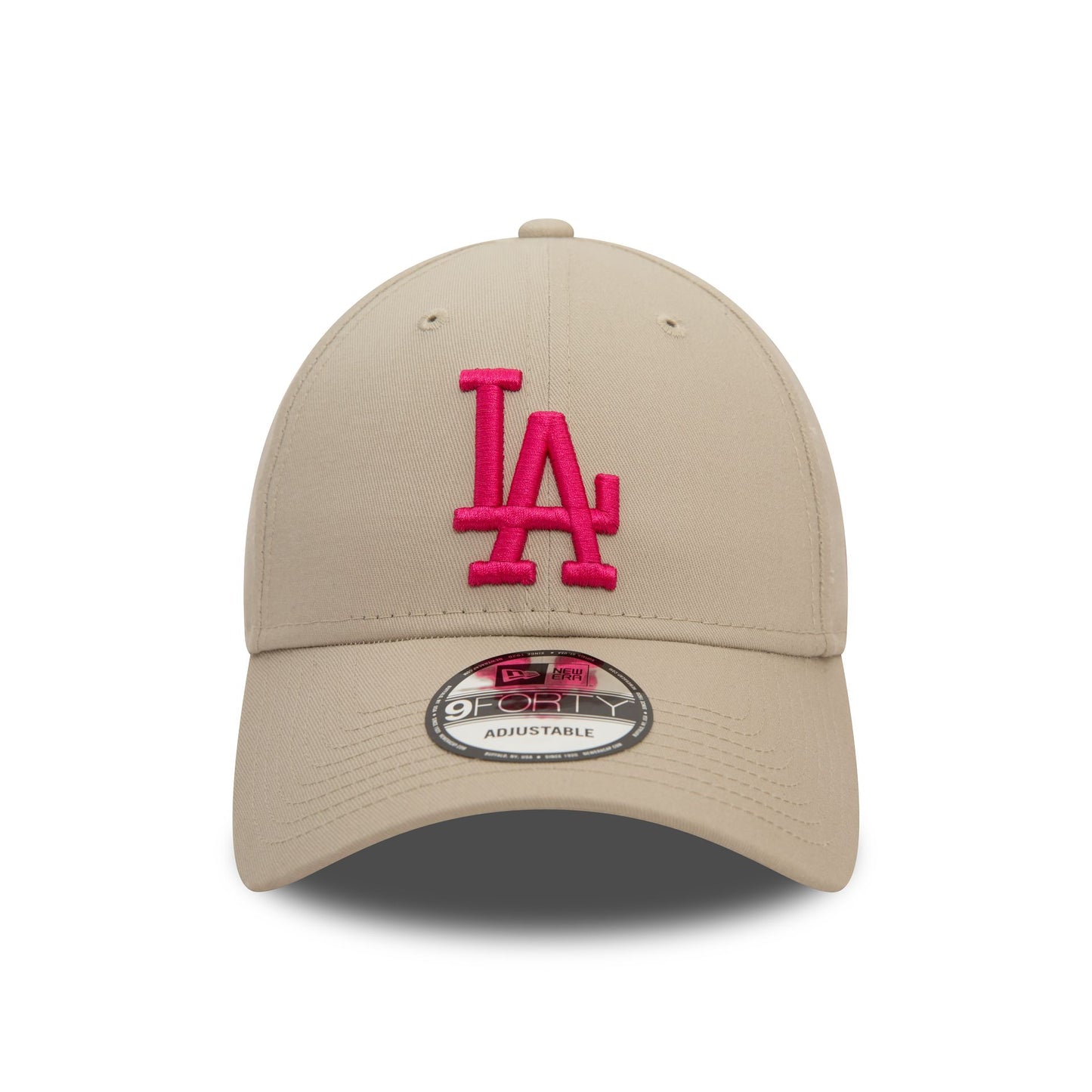 This is a LA Dodgers League Essential Light Beige 9FORTY Adjustable Cap 2