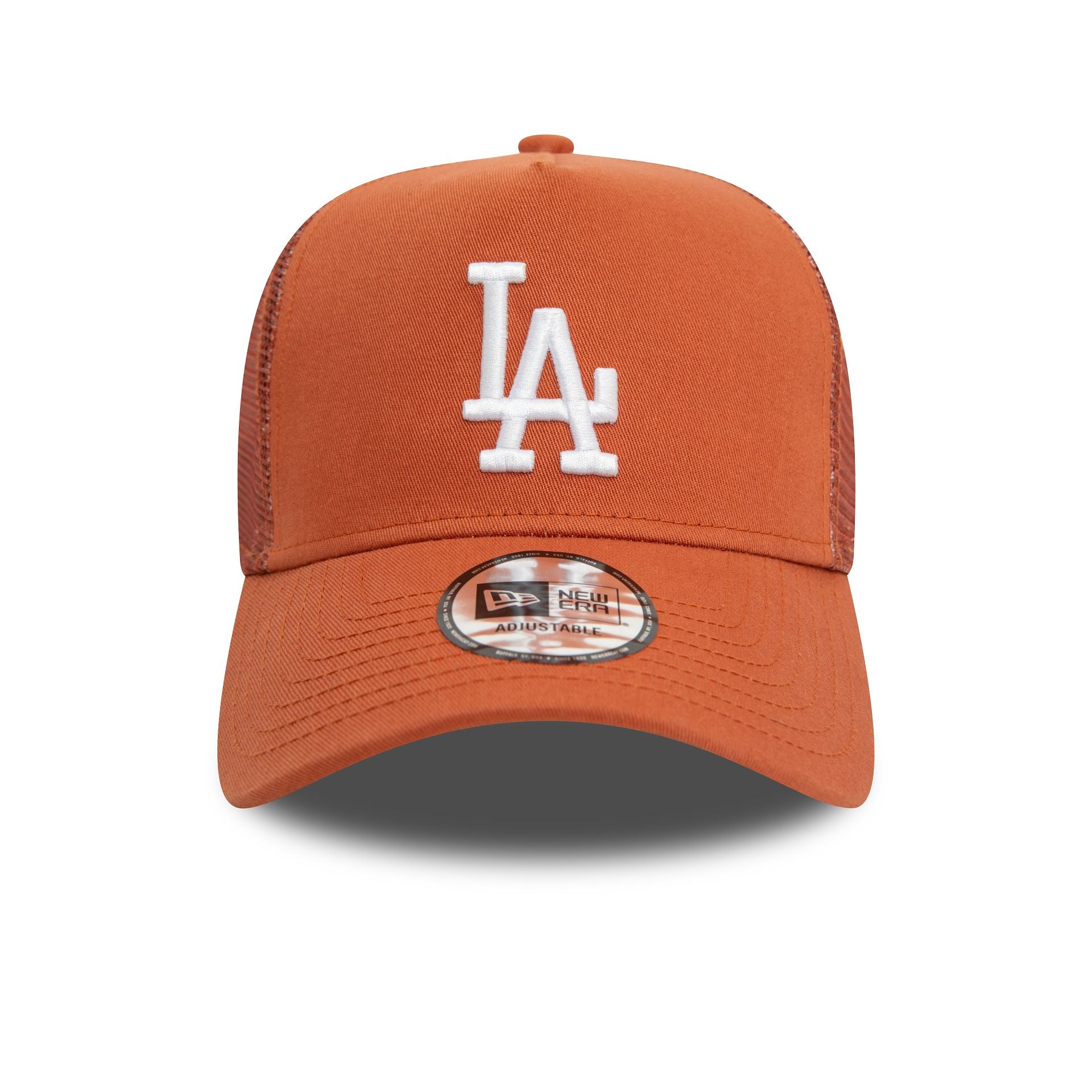 This is a LA Dodgers League Essential Brown A-Frame Trucker Cap 2