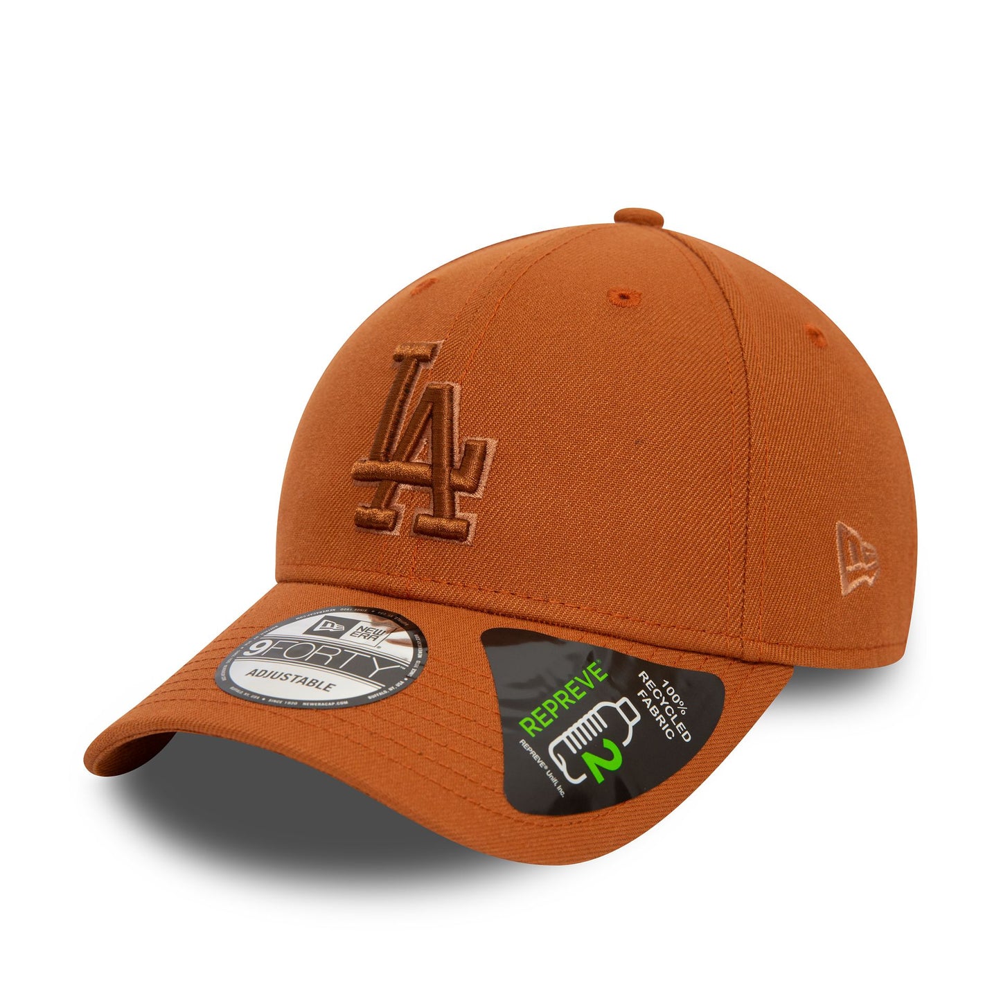 This is a LA Dodgers Repreve Outline Brown 9FORTY Adjustable Cap 1