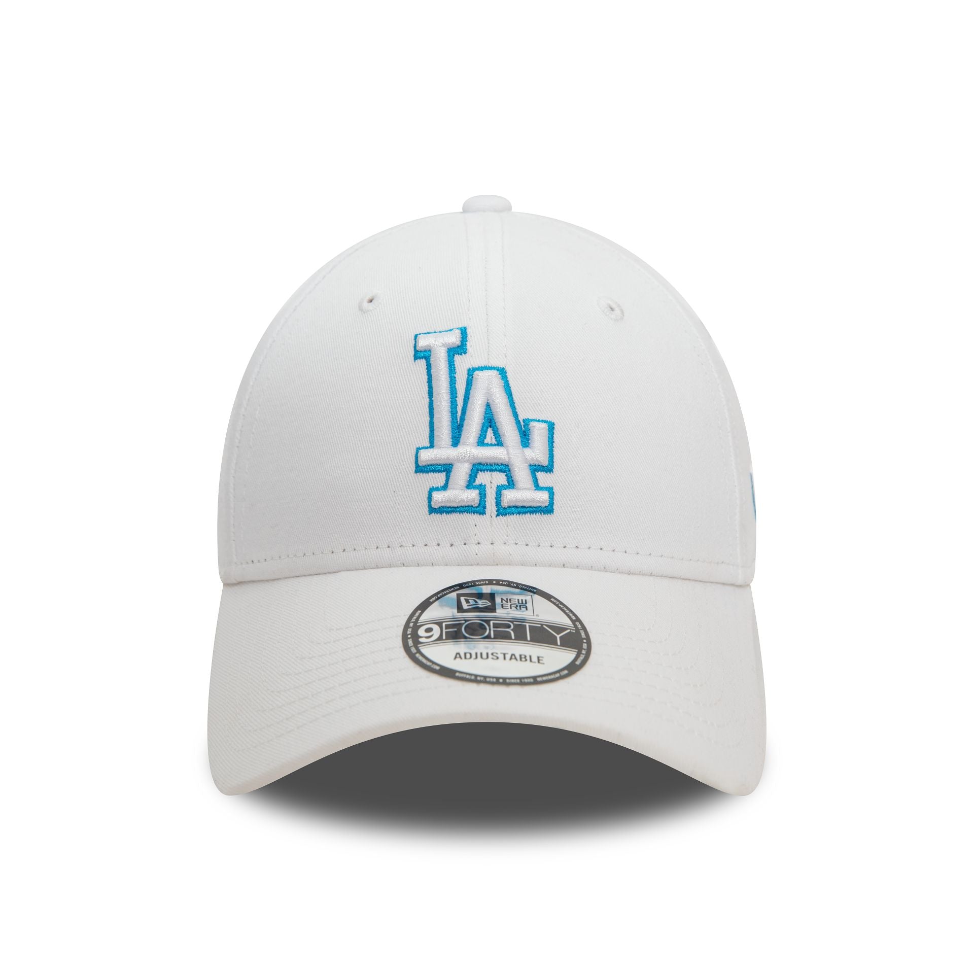 This is a LA Dodgers Team Outline White 9FORTY Adjustable Cap 2