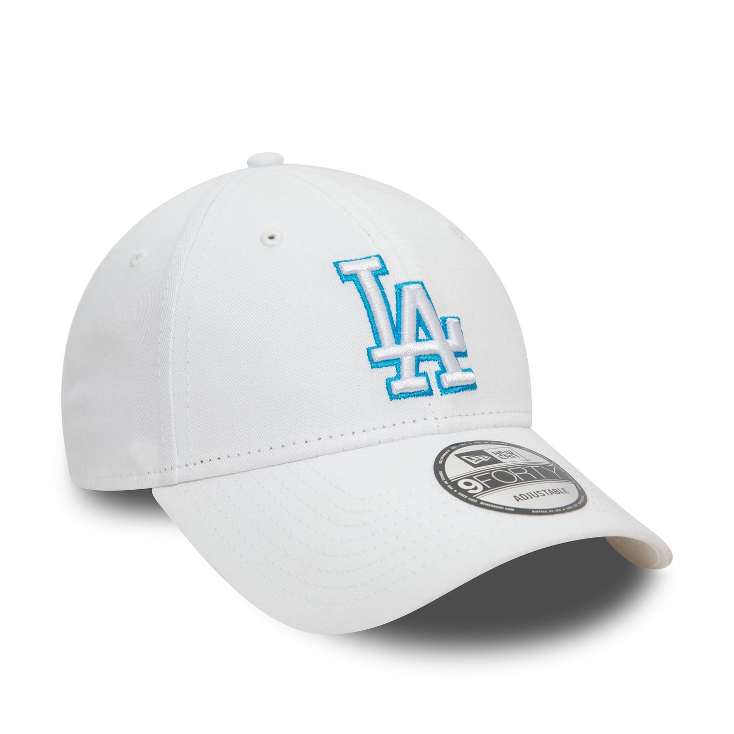 This is a LA Dodgers Team Outline White 9FORTY Adjustable Cap 3