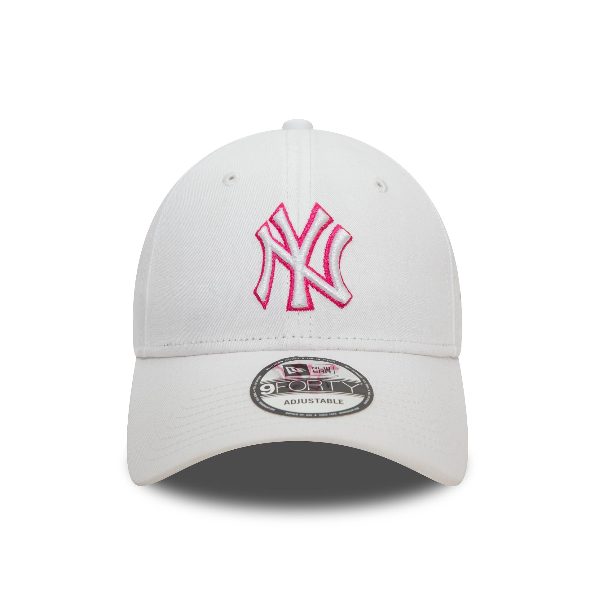 This is a New York Yankees Team Outline White 9FORTY Adjustable Cap 2