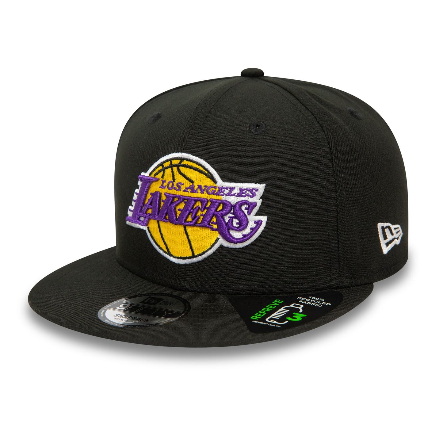 This is a LA Lakers Repreve Black 9FIFTY Snapback Cap 1