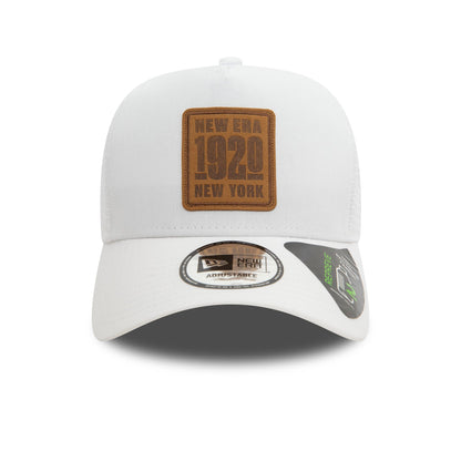 This is a New Era Repreve White A-Frame Trucker Cap 2