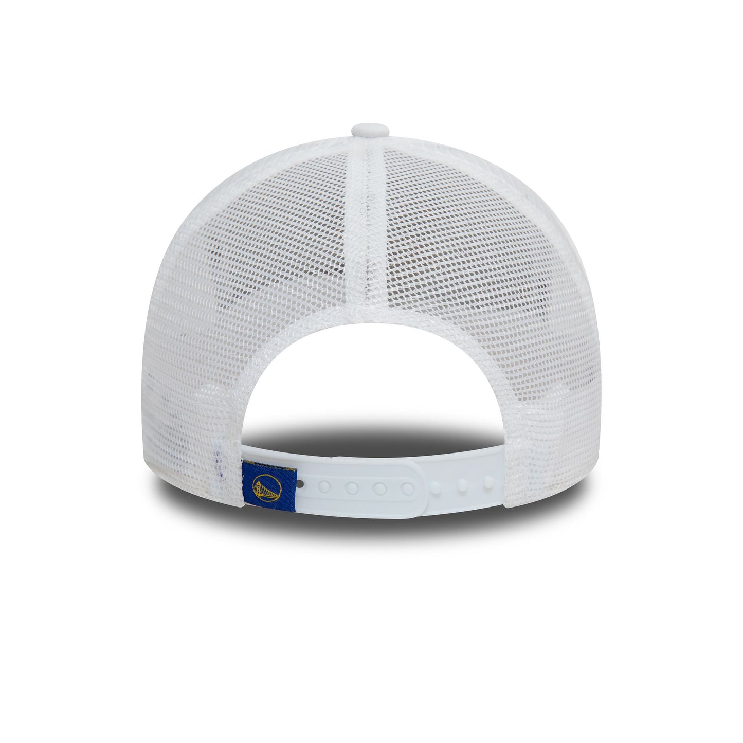 This is a Golden State Warriors NBA Team Logo White A-Frame Trucker Cap 5