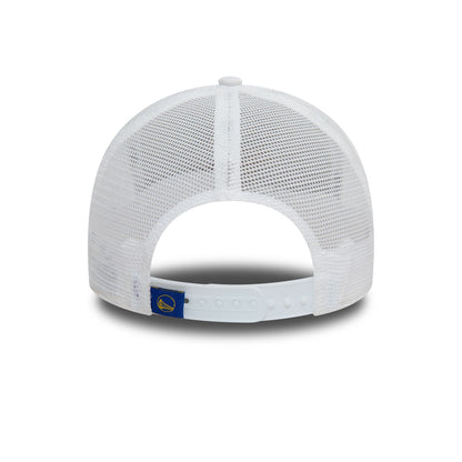 This is a Golden State Warriors NBA Team Logo White A-Frame Trucker Cap 5