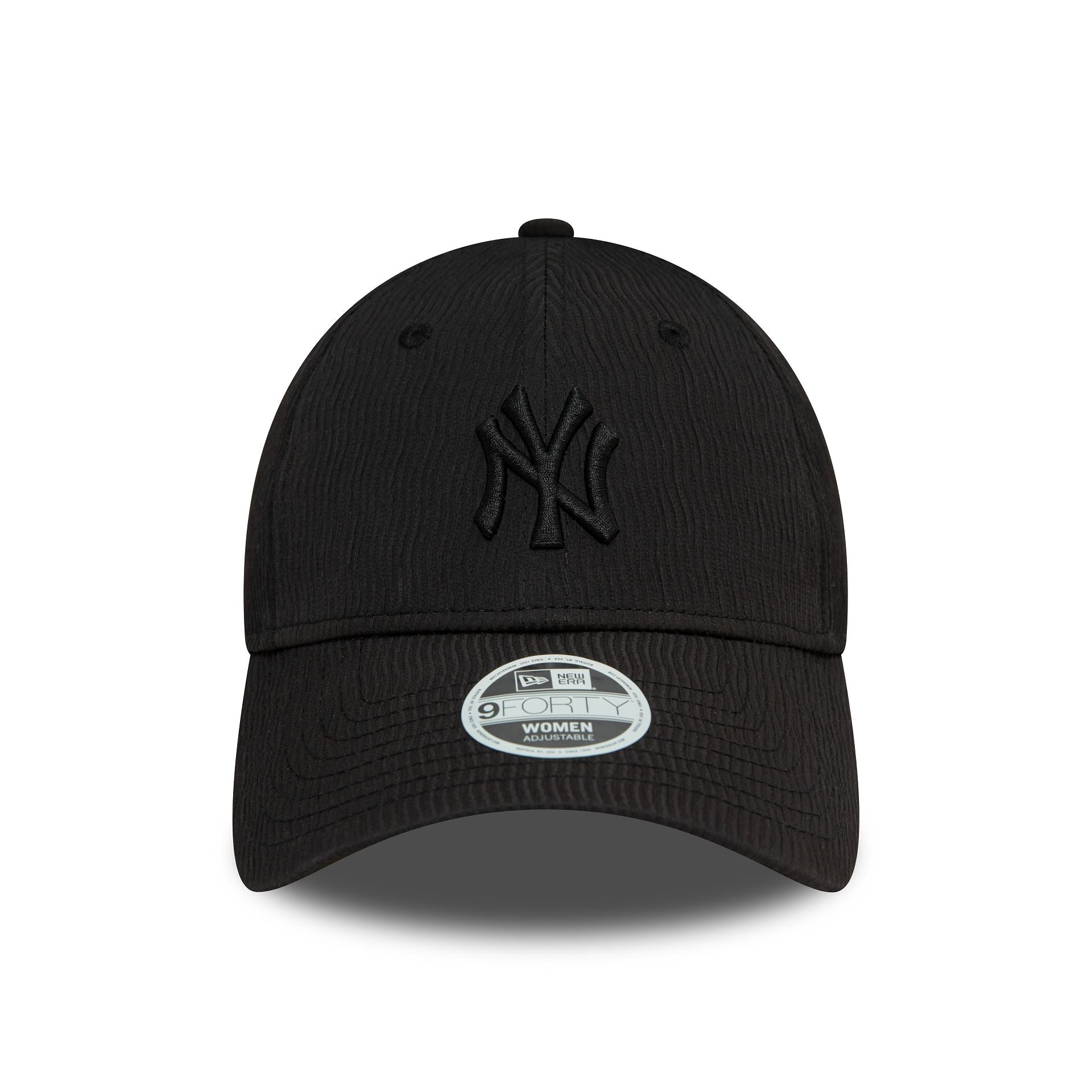 This is a New York Yankees Womens Ruching Black 9FORTY Adjustable Cap 2