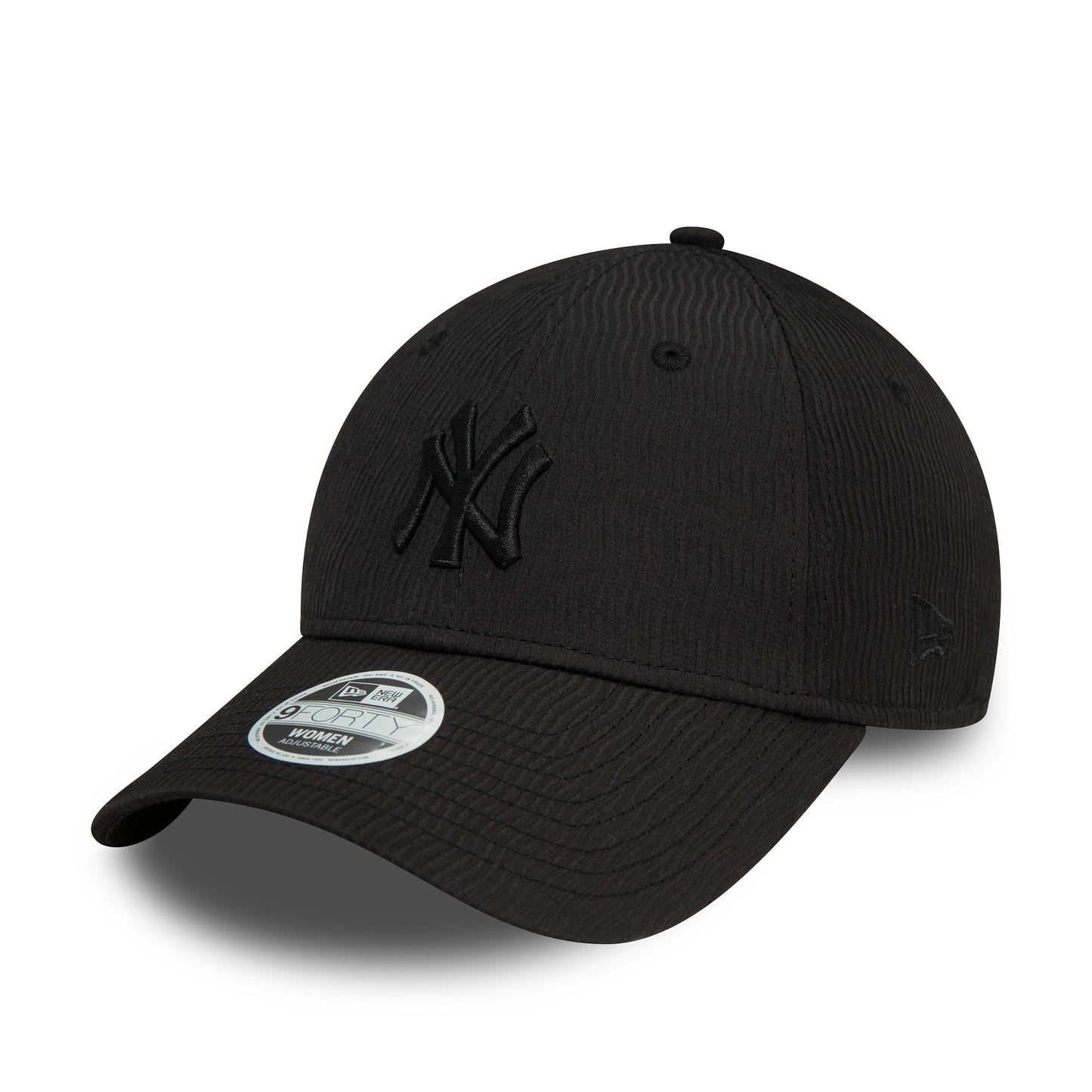 This is a New York Yankees Womens Ruching Black 9FORTY Adjustable Cap 1