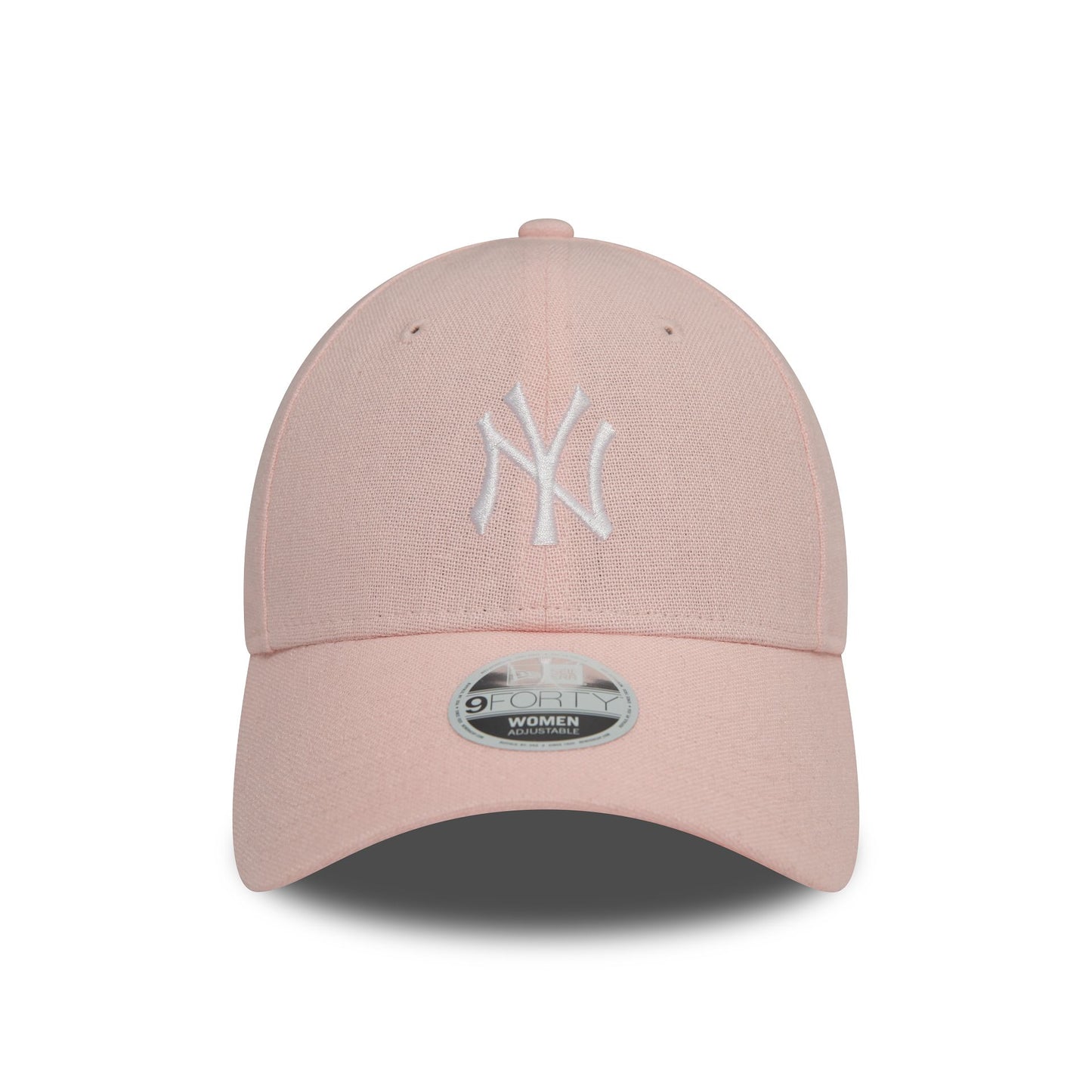 This is a New York Yankees Womens MLB Linen Pink 9FORTY Adjustable Cap 2