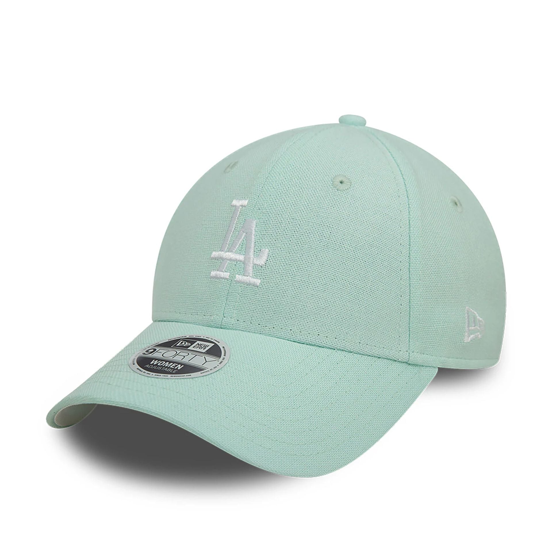 This is a LA Dodgers Womens MLB Linen Green 9FORTY Adjustable Cap 1