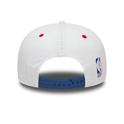 This is a NBA Logo Washed White Golfer Snapback Cap 4