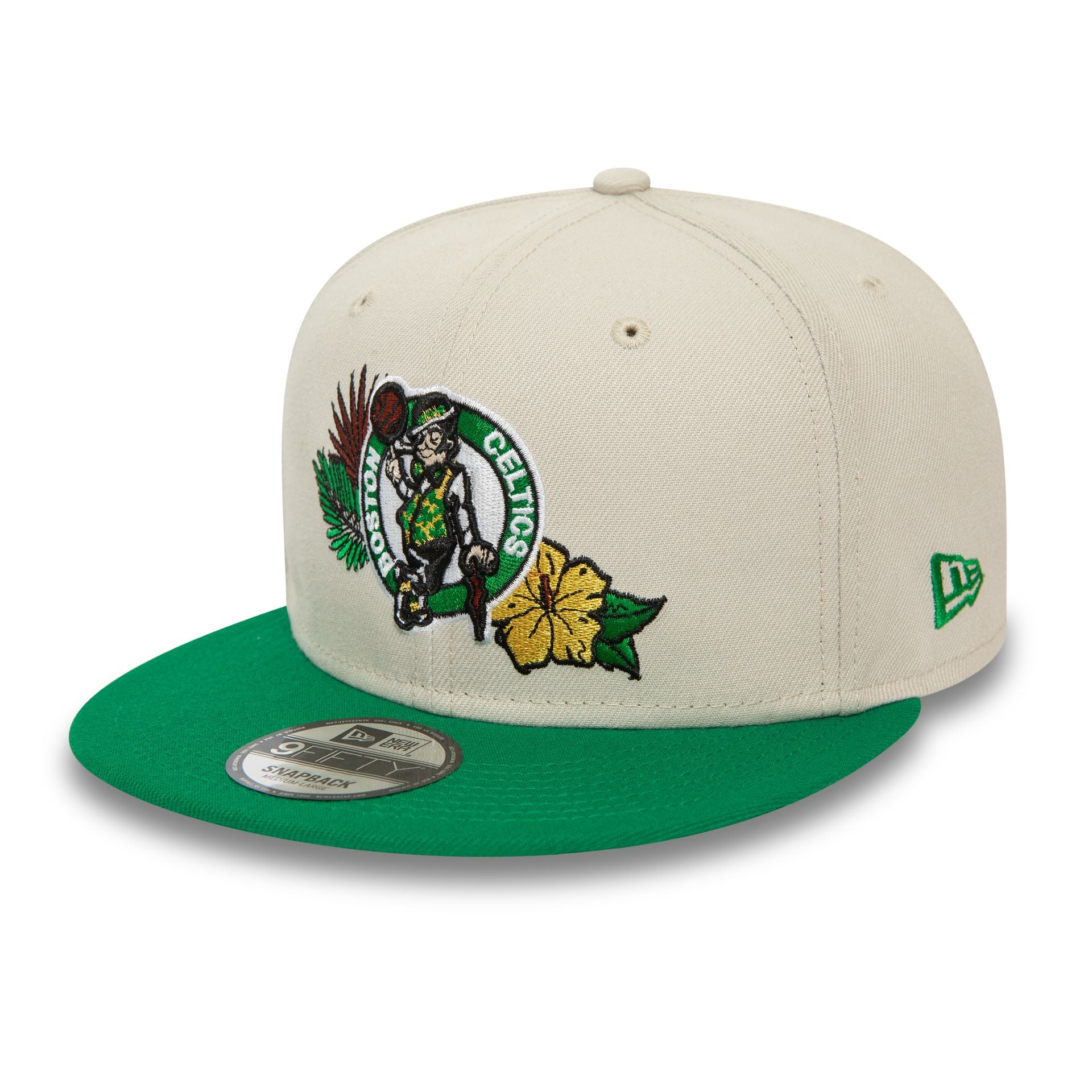 This is a Boston Celtics NBA Floral Stone 9FIFTY Snapback Cap 1