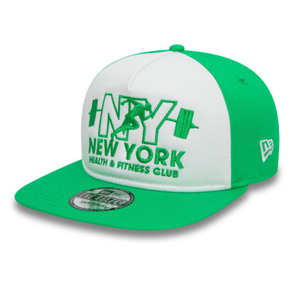 This is a New Era Health And Fitness Club Graphic Green Golfer Cap 1