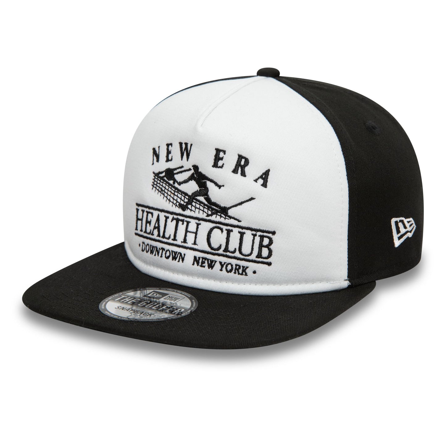 This is a New Era Health Club Graphic Black Golfer Cap 1