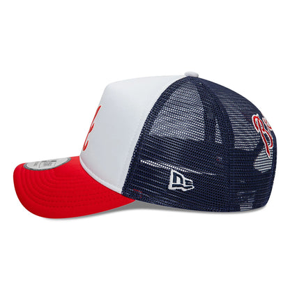 This is a Atlanta Braves MLB Logo Red A-Frame Trucker Cap 6