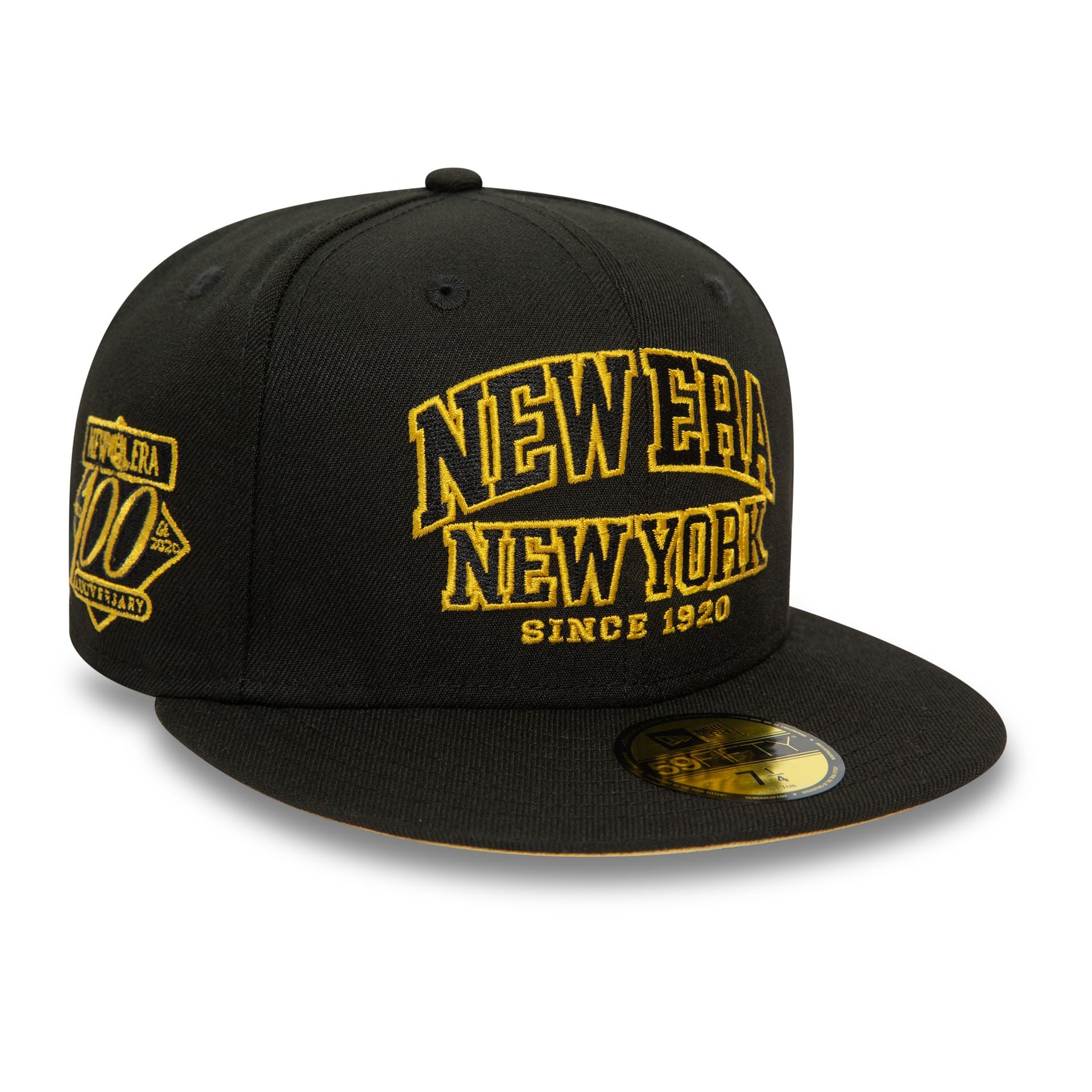 This is a New Era Wordmark Black Low Profile 59FIFTY Fitted Cap 1