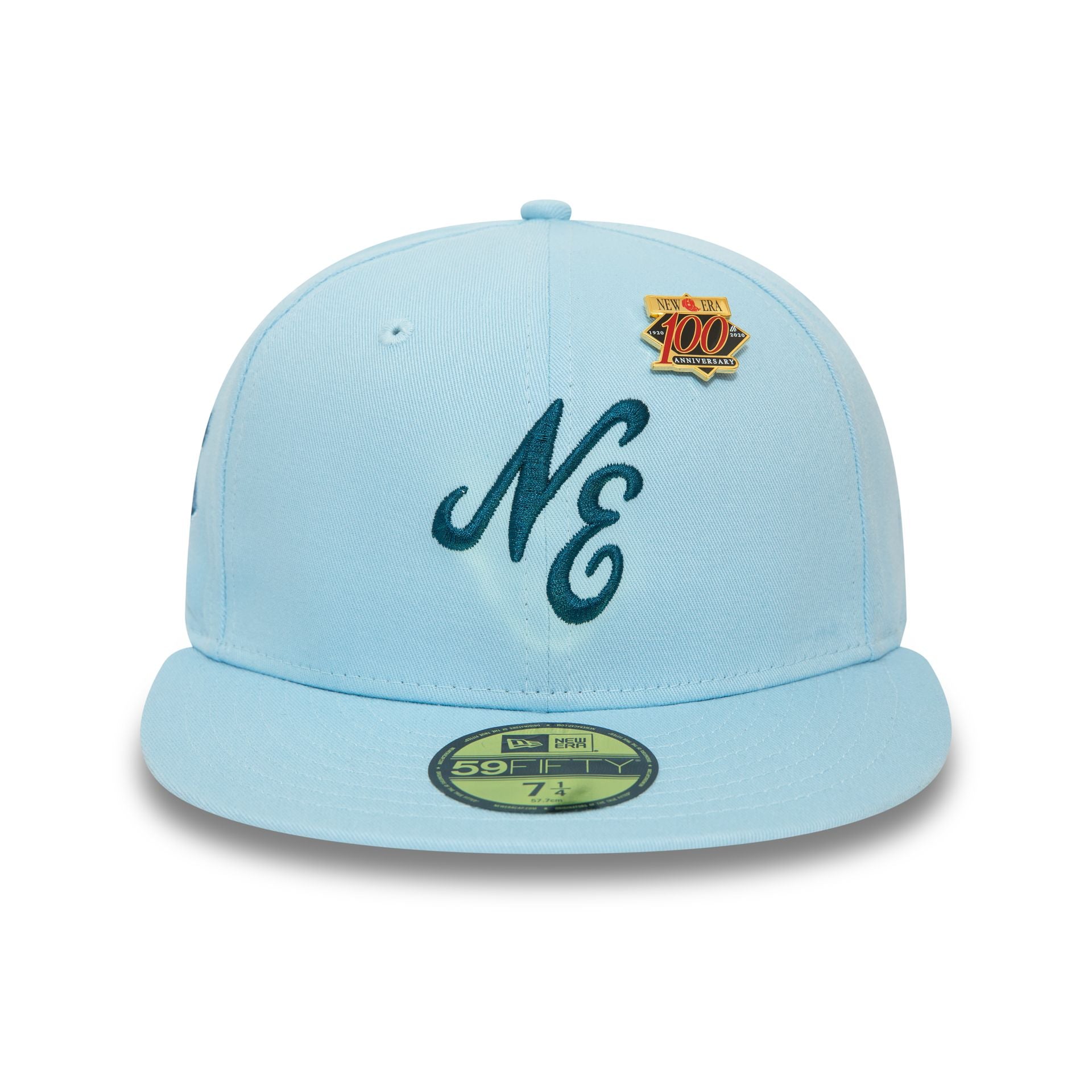 This is a New Era Script Pastel Blue 59FIFTY Fitted Cap 2