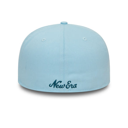 This is a New Era Script Pastel Blue 59FIFTY Fitted Cap 4