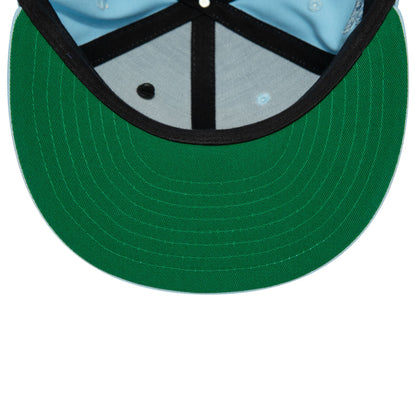 This is a New Era Script Pastel Blue 59FIFTY Fitted Cap 5