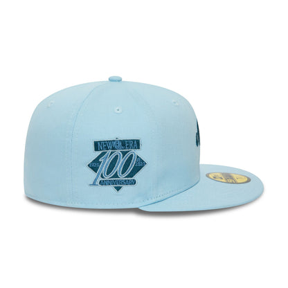 This is a New Era Script Pastel Blue 59FIFTY Fitted Cap 6